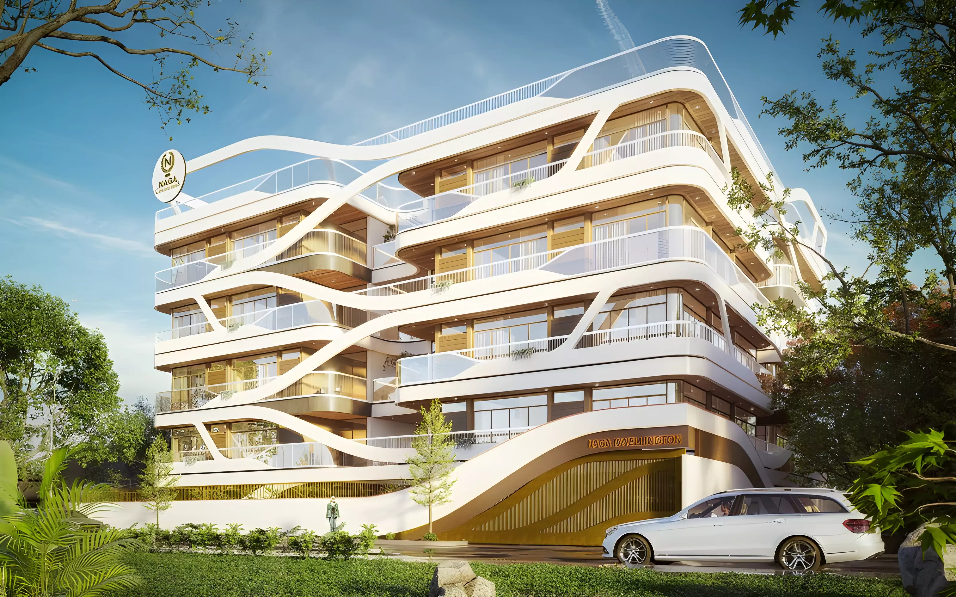 The Dwellington architectural facade — 4 BHK in Malleshwaram, Bangalore by Naga Constructions