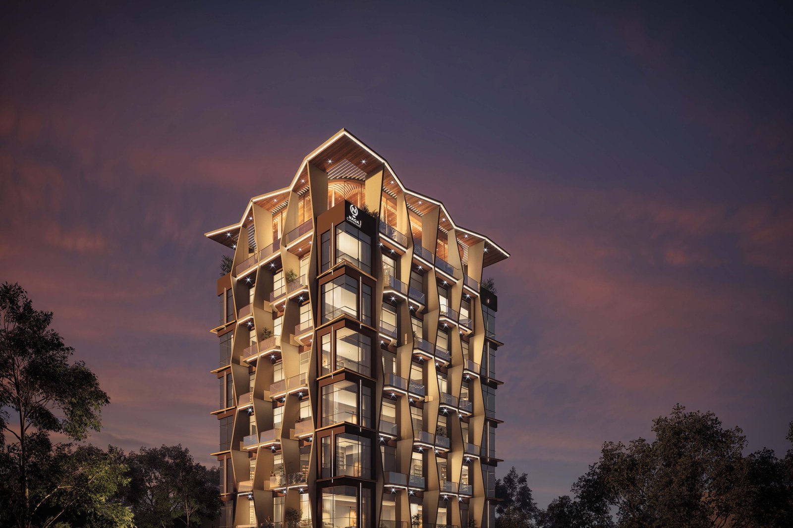 The Regalton architectural facade — 3 & 4 BHK in Malleshwaram, Bangalore by Naga Constructions