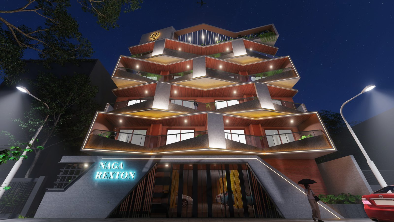 The Rexton architectural facade — 2 & 3 BHK in Malleshwaram, Bangalore by Naga Constructions